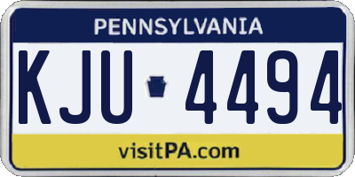 PA license plate KJU4494