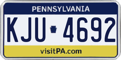 PA license plate KJU4692