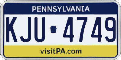 PA license plate KJU4749