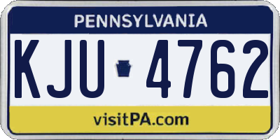PA license plate KJU4762