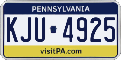 PA license plate KJU4925