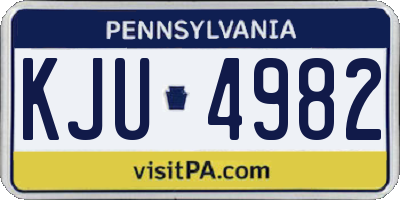 PA license plate KJU4982