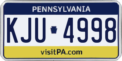 PA license plate KJU4998