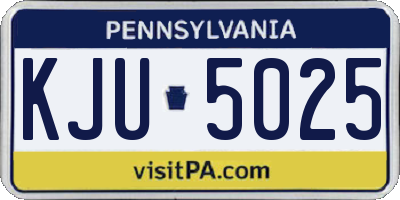 PA license plate KJU5025