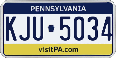 PA license plate KJU5034