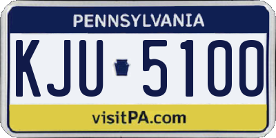 PA license plate KJU5100