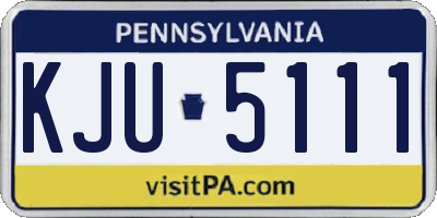 PA license plate KJU5111