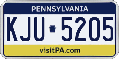 PA license plate KJU5205