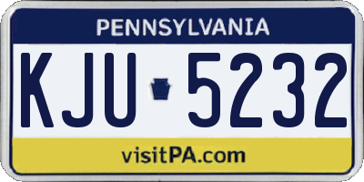 PA license plate KJU5232