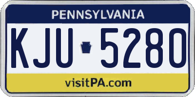 PA license plate KJU5280
