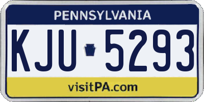 PA license plate KJU5293