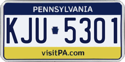 PA license plate KJU5301