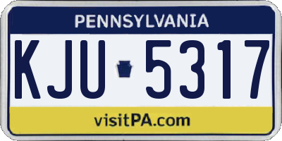 PA license plate KJU5317