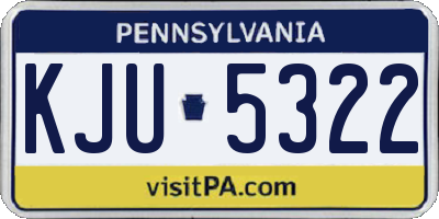 PA license plate KJU5322