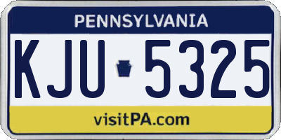 PA license plate KJU5325