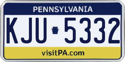 PA license plate KJU5332