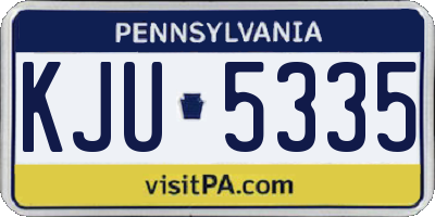 PA license plate KJU5335