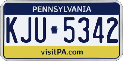 PA license plate KJU5342