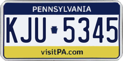 PA license plate KJU5345