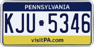 PA license plate KJU5346