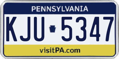 PA license plate KJU5347