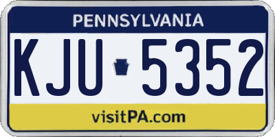 PA license plate KJU5352