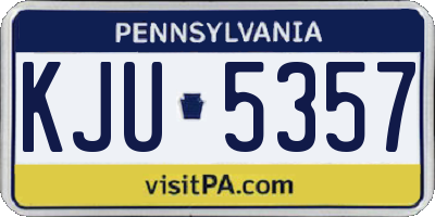 PA license plate KJU5357