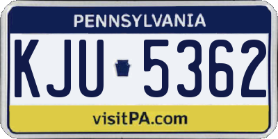 PA license plate KJU5362