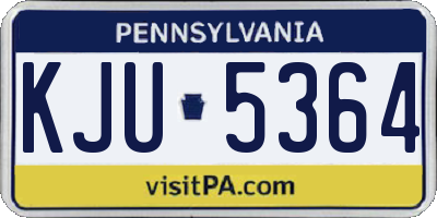 PA license plate KJU5364