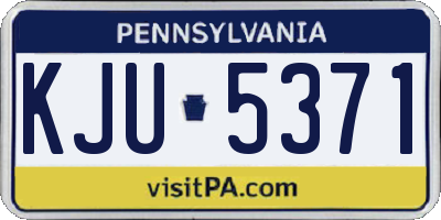 PA license plate KJU5371