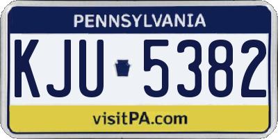 PA license plate KJU5382