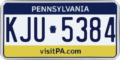 PA license plate KJU5384