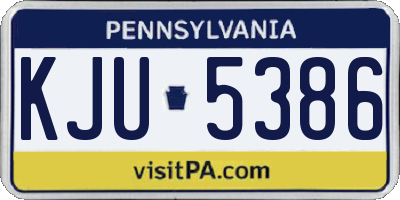 PA license plate KJU5386