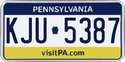 PA license plate KJU5387
