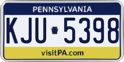 PA license plate KJU5398