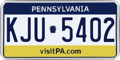 PA license plate KJU5402
