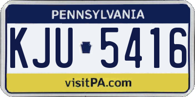 PA license plate KJU5416