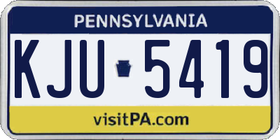 PA license plate KJU5419