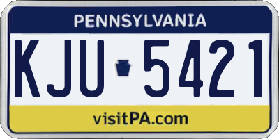 PA license plate KJU5421