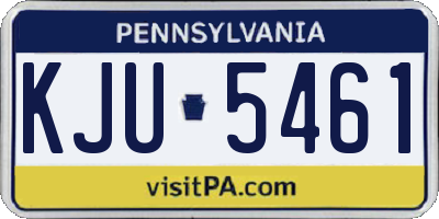 PA license plate KJU5461