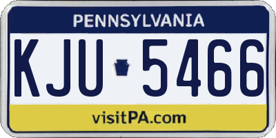 PA license plate KJU5466
