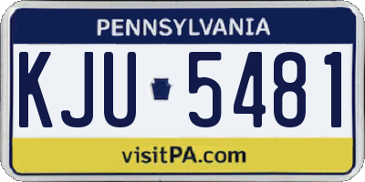 PA license plate KJU5481