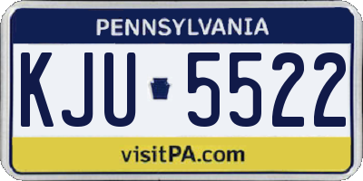 PA license plate KJU5522