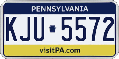 PA license plate KJU5572
