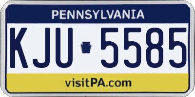 PA license plate KJU5585