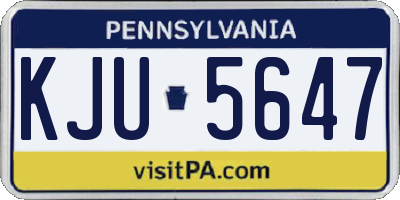 PA license plate KJU5647
