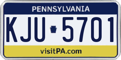 PA license plate KJU5701