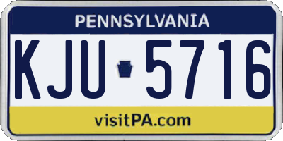 PA license plate KJU5716