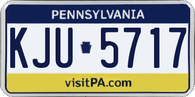 PA license plate KJU5717