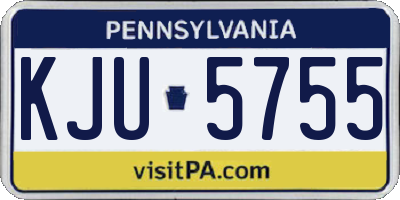 PA license plate KJU5755